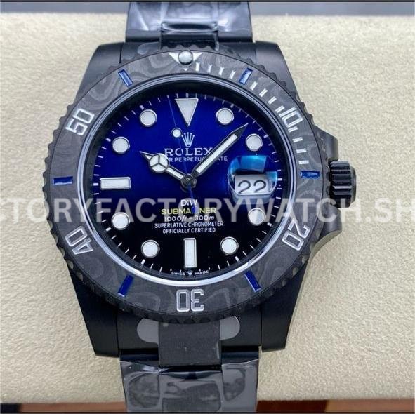 Rolex Submariner 116610 DLC blue gradient dial replica 40mm