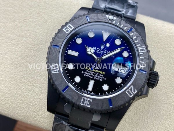 DIW Factory Rolex Submariner Limited Edition 116610 40mm Black DLC-coated Gradient Blue Dial