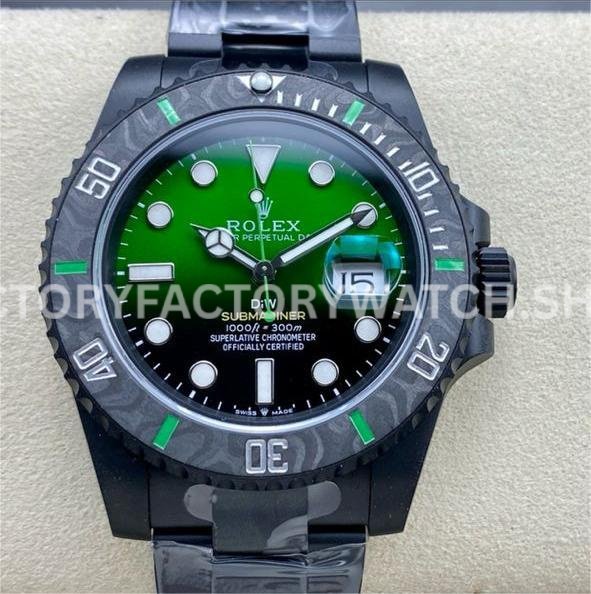 Rolex Submariner 116610 DLC gradient green dial limited replica