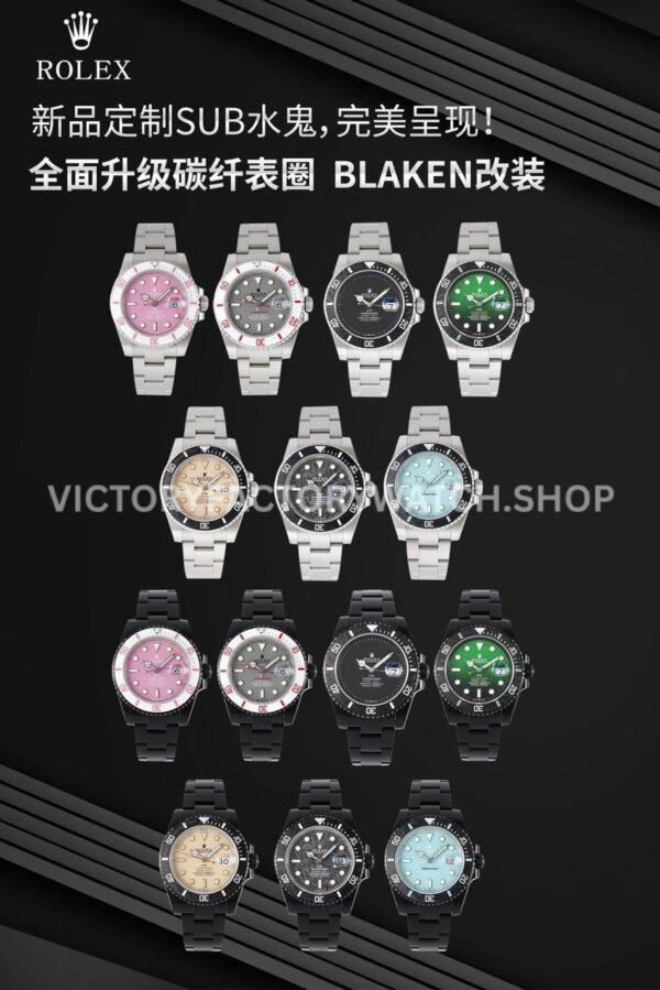 DIW Factory Rolex Submariner Limited Edition 116610 40mm Black DLC-coated Gradient Green Dial