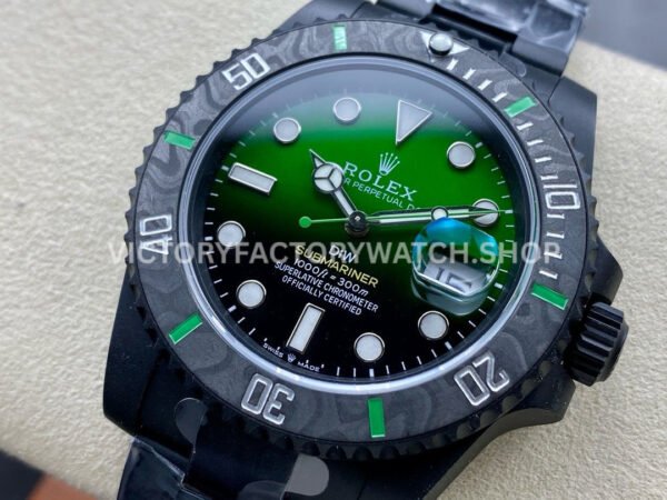 DIW Factory Rolex Submariner Limited Edition 116610 40mm Black DLC-coated Gradient Green Dial