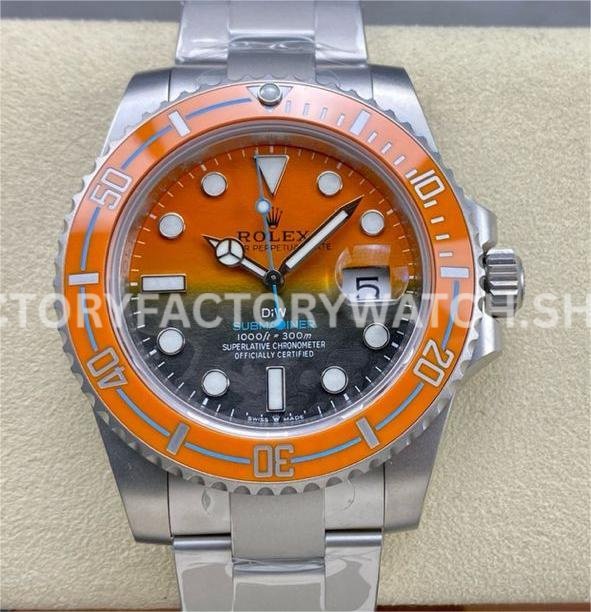 Rolex Submariner 116610 orange grey dial limited edition replica