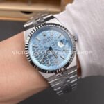 ES Factory Counterweight Rolex Land-Dweller 127336-0001 40mm Full Platinum Blue Ice Dial
