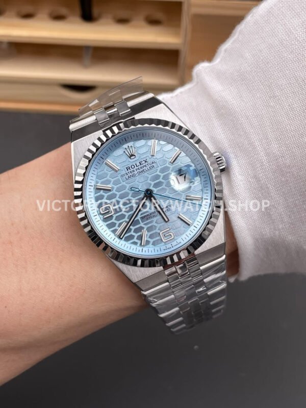 ES Factory Counterweight Rolex Land-Dweller 127336-0001 40mm Full Platinum Blue Ice Dial