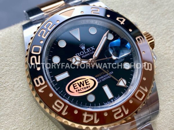EWE Factory Rolex GMT-Master II 126711CHNR-0002 40mm Half Rose Gold Black Dial