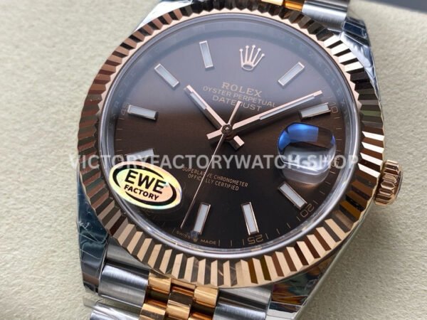 EWE Factory Rolex Datejust 126331-0002 41mm Half Rose Gold Brown Dial Jubilee (2) EWE Factory Rolex Datejust 126331-0002 41mm Half Rose Gold Brown Dial Jubilee