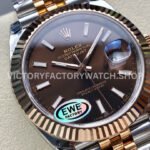 EWE Factory Rolex Datejust 126331-0002 41mm Half Rose Gold Brown Dial Jubilee (8) EWE Factory Rolex Datejust 126331-0002 41mm Half Rose Gold Brown Dial Jubilee