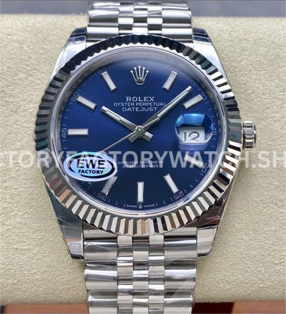 EWE Factory Rolex Datejust 126334-0002 41mm Full 904L Blue Dial Jubileee