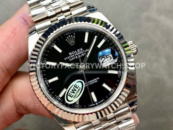 EWE Factory Rolex Datejust 126334-0018 41mm Full 904L Black Dial Jubilee