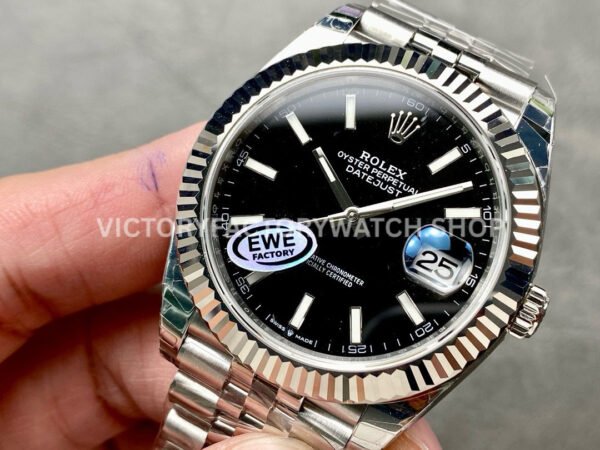 EWE Factory Rolex Datejust 126334-0018 41mm Full 904L Black Dial Jubilee