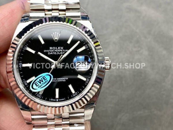 EWE Factory Rolex Datejust 126334-0018 41mm Full 904L Black Dial Jubilee