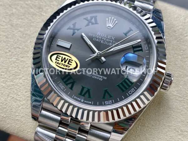 EWE Factory Rolex Datejust 126334-0022 41mm Full 904L Roman Numerals Grey Dial Jubileee (3) EWE Factory Rolex Datejust 126334-0022 41mm Full 904L Roman Numerals Grey Dial Jubileee