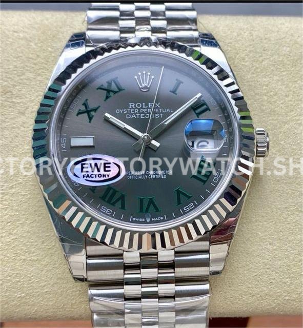 EWE Factory Rolex Datejust 126334-0022 41mm Full 904L Roman Numerals Grey Dial Jubileee (5) EWE Factory Rolex Datejust 126334-0022 41mm Full 904L Roman Numerals Grey Dial Jubileee
