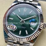 EWE Factory Rolex Datejust 126334-0028 41mm White Gold Green Mint Dial Jubilee