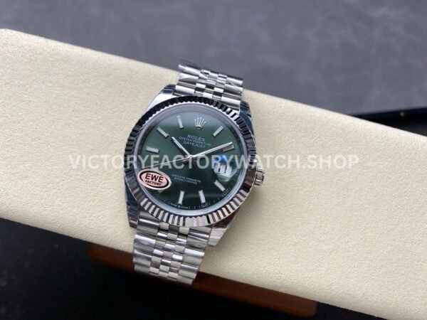 EWE Factory Rolex Datejust 126334-0028 41mm White Gold Green Mint Dial Jubilee