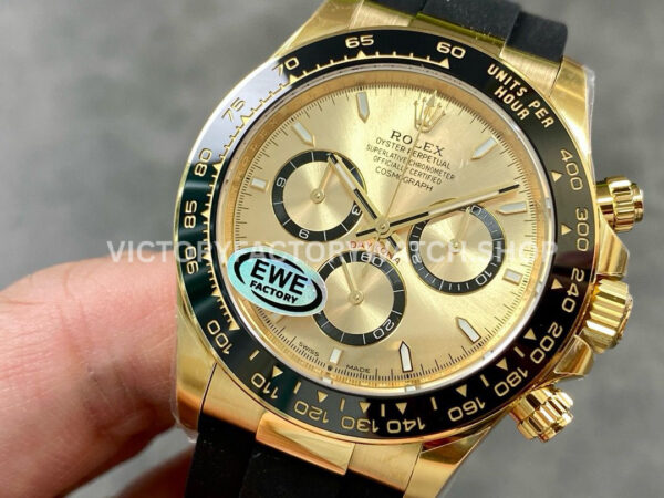 EWE Factory Rolex Daytona 126518LN-0010 40mm Yellow Gold Oysterflex Champagne Dial (7) EWE Factory Rolex Daytona 126518LN-0010 40mm Yellow Gold Oysterflex Champagne Dial