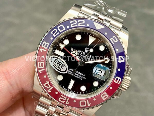 EWE Factory Rolex GMT-Master II 126710BLRO-0001 Pepsi 40mm Full 904L Black Dial Jubilee