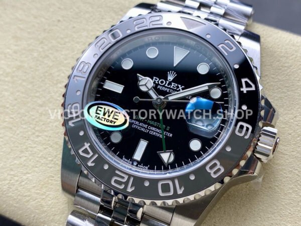EWE Factory Rolex GMT-Master II 126710GRNR-0003 Bruce Wayne 40mm Full 904L Black Dial Jubilee