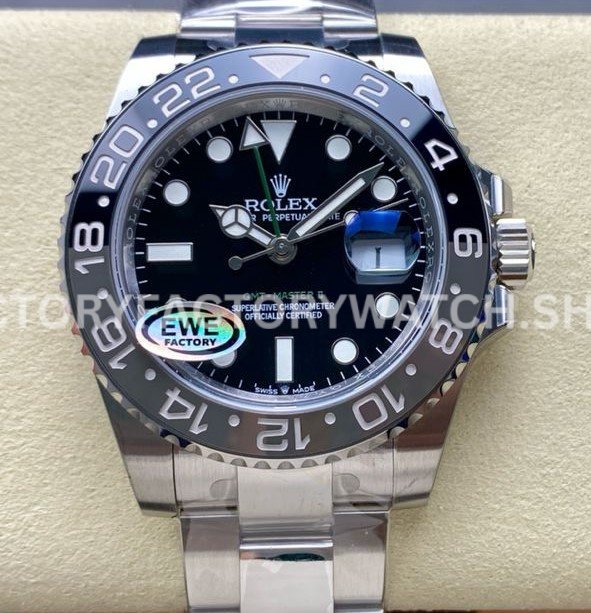 Rolex GMT Master II 126710GRNR oyster replica black grey bezel