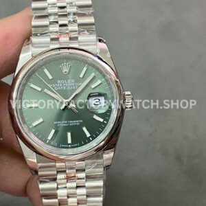 GM Factory Rolex Datejust 126200-0023 36mm White Gold Smooth Bezel Full 904L Green Dial Jubilee Super clone