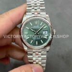 GM Factory Rolex Datejust 126200-0023 36mm White Gold Smooth Bezel Full 904L Green Dial Jubilee