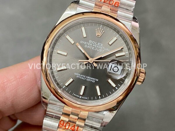 two tone Datejust replica watch close up