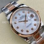 GM Factory Rolex Datejust 126201-0022 36mm Rose Gold Smooth Bezel Half Rose Gold Diamond Mop Mother Of Pearl Dial