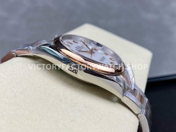 GM Factory Rolex Datejust 126201-0022 36mm Rose Gold Smooth Bezel Half Rose Gold Diamond Mop Mother Of Pearl Dial