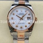 GM Factory Rolex Datejust 126201-0022 36mm Rose Gold Smooth Bezel Half Rose Gold Diamond Mop Mother Super clone