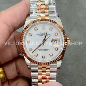 GM Factory Rolex Datejust 126231-0021 36mm Half Rose Gold Diamond Mope Mother Of Pearl Dial Jubilee Super Clone