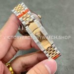 GM Factory Rolex Datejust 126231-0023 36mm Half Rose Gold Diamond Roman Numerals Grey Dial Jubilee