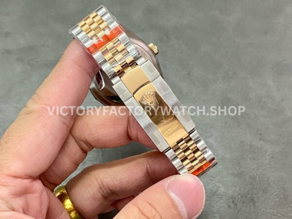 GM Factory Rolex Datejust 126231-0023 36mm Half Rose Gold Diamond Roman Numerals Grey Dial Jubilee