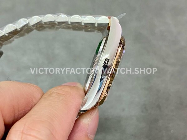 GM Factory Rolex Datejust 126231-0023 36mm Half Rose Gold Diamond Roman Numerals Grey Dial Jubilee