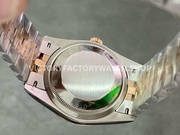 GM Factory Rolex Datejust 126231-0023 36mm Half Rose Gold Diamond Roman Numerals Grey Dial Jubilee