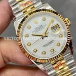 GM Factory Rolex Datejust 126233-0023 36mm Half Yellow Gold Diamond Mop Mother Of Pearl Dial Jubilee