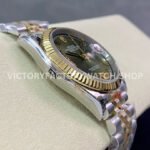 GM Factory Rolex Datejust 126233-0025 36mm Half Yellow Gold Diamond Roman Numerals Green Dial Jubilee