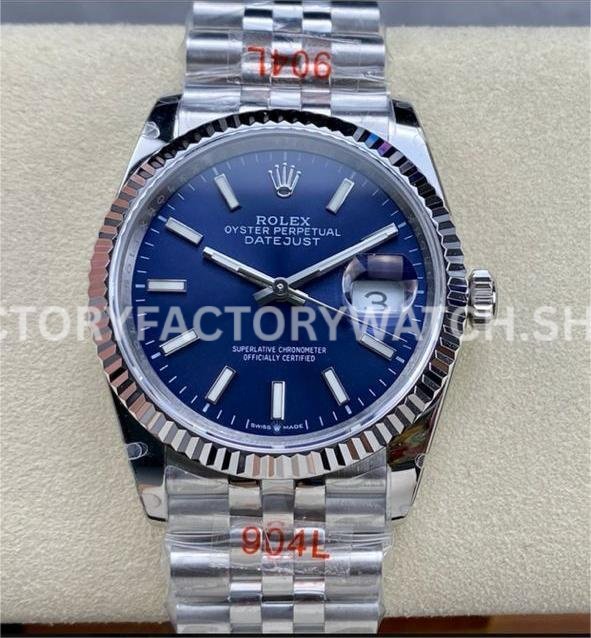 GM Factory Rolex Datejust 126234-0017 36mm Full 904L Blue Dial Jubilee Super clone
