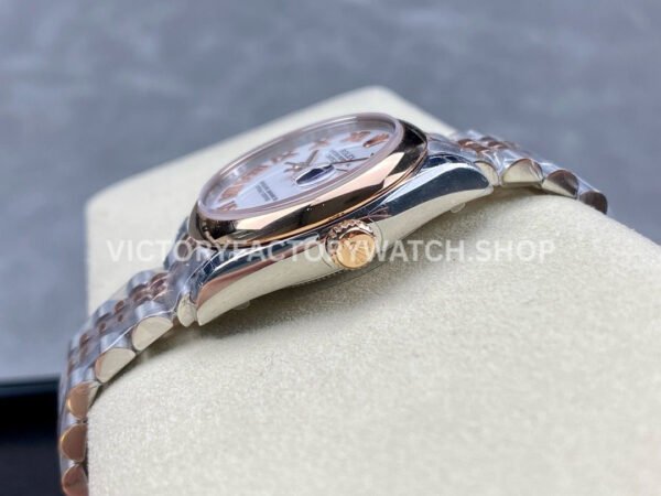 GS Factory Rolex Datejust 278241-0002 31mm Half Rose Gold Roman Number White Dial Jubilee