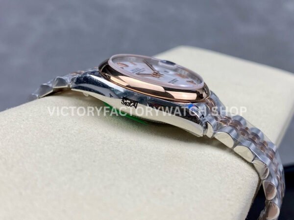 GS Factory Rolex Datejust 278241-0002 31mm Half Rose Gold Roman Number White Dial Jubilee