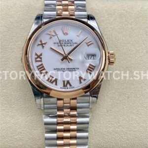 GS Factory Rolex Datejust 278241 white Roman dial 31mm half rose gold Jubilee bracelet