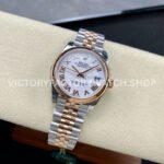 GS Factory Rolex Datejust 278241-0002 31mm Half Rose Gold Roman Number White Dial Jubilee