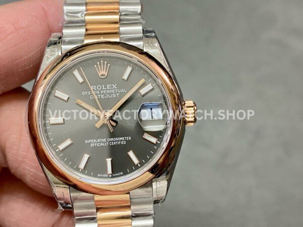 GS Factory Rolex Datejust 278241 grey dial 31mm half rose gold watch