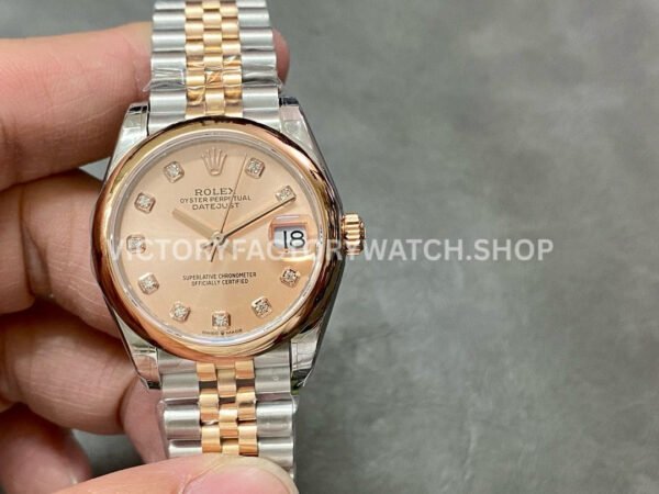 GS Factory Rolex Datejust 278241 31mm half rose gold diamond mother of pearl dial Jubilee watch