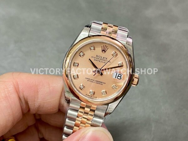 GS Factory Rolex Datejust 278241-0024 31mm Half Rose Gold Diamond Mop Pink Dial Jubilee