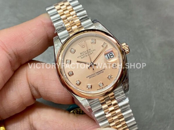 GS Factory Rolex Datejust 278241-0024 31mm Half Rose Gold Diamond Mop Pink Dial Jubilee
