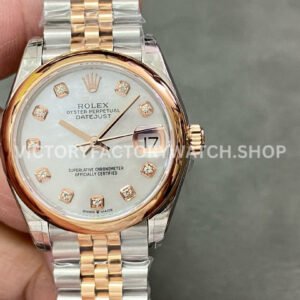 GS Factory Rolex Datejust 278241 pink mother of pearl diamond dial 31mm half rose gold Jubilee