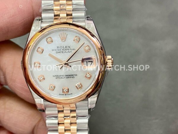GS Factory Rolex Datejust 278241 pink mother of pearl diamond dial 31mm half rose gold Jubilee