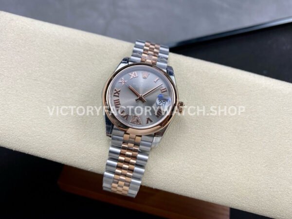 GS Factory Rolex Datejust 278241-0030 31mm Half Rose Gold  Roman Number Grey Dial