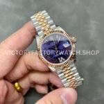 GS Factory Rolex Datejust 278271-0020 31mm Half Rose Gold Roman Numerals Diamond Purple Dial Jubilee