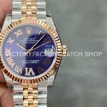 GS Factory Rolex Datejust 278271 purple diamond Roman dial 31mm half rose gold Jubilee watch